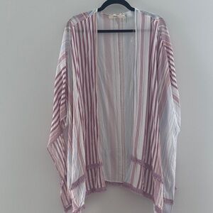Andree Striped Kimono in Pink and White